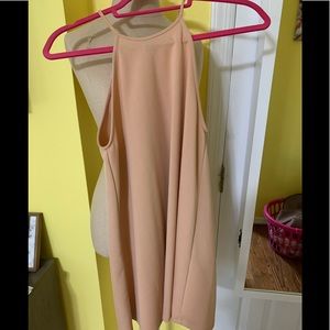High Neck Pale Pink Mini Dresss